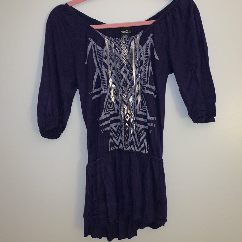 New Rue21 3/4 Sleeve Top w/ Gathering at Waist